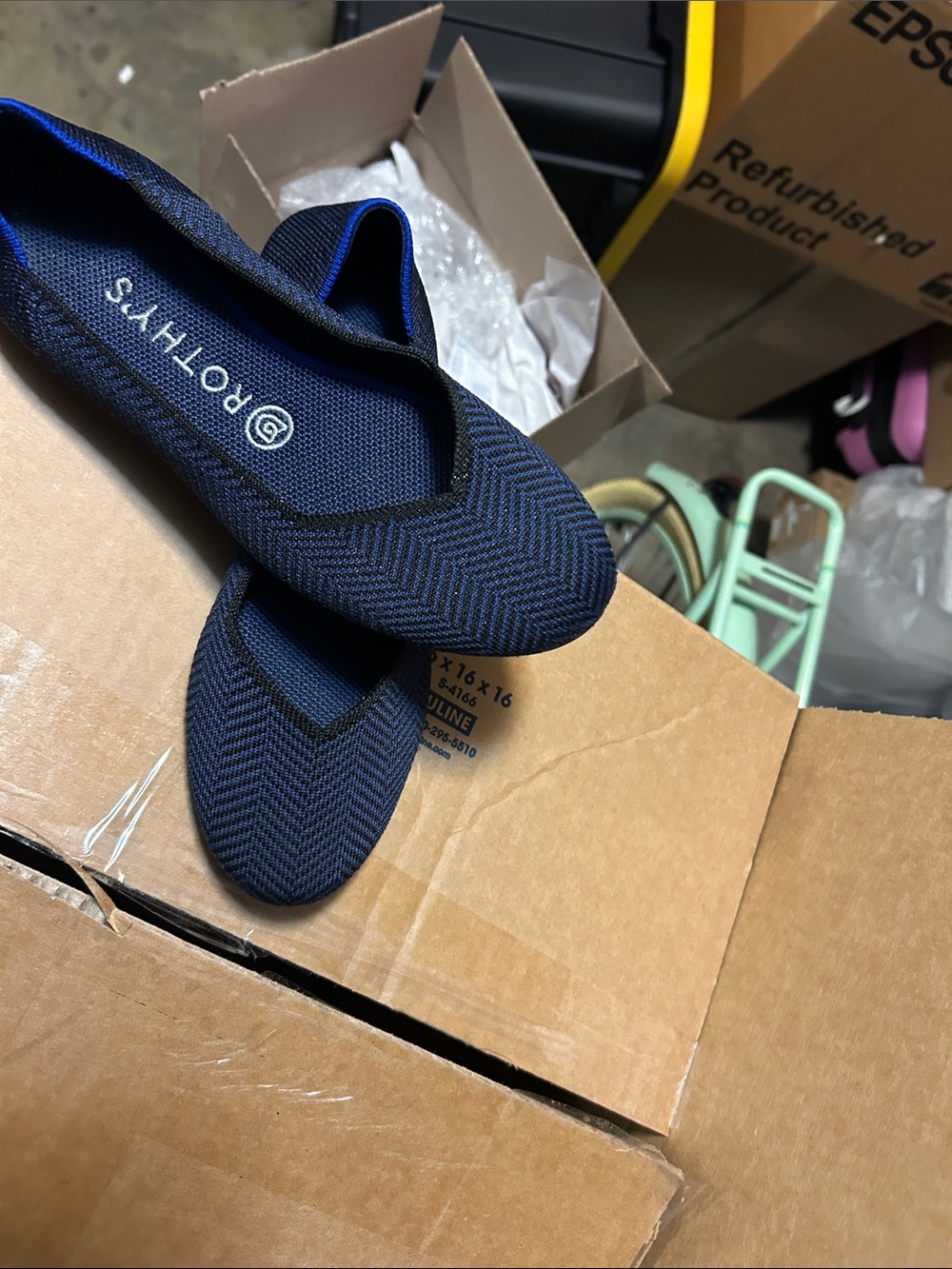 Rothy's The Flat Women Size 8 Maritime Navy Round Toe Comfort Shoe